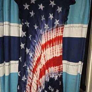 Patriotic Star Maxi Dress - Red, White, and Blue